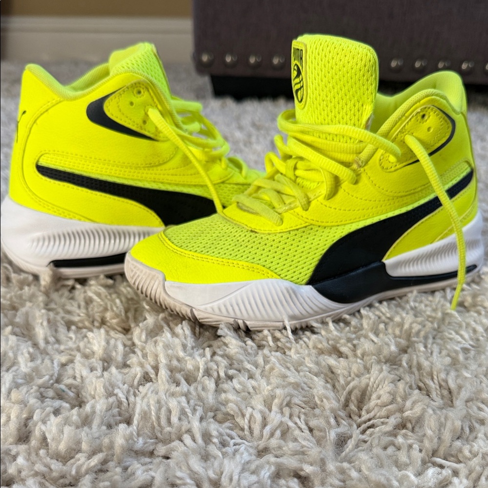 Puma Kids Bright Yellow and Black Sneakers